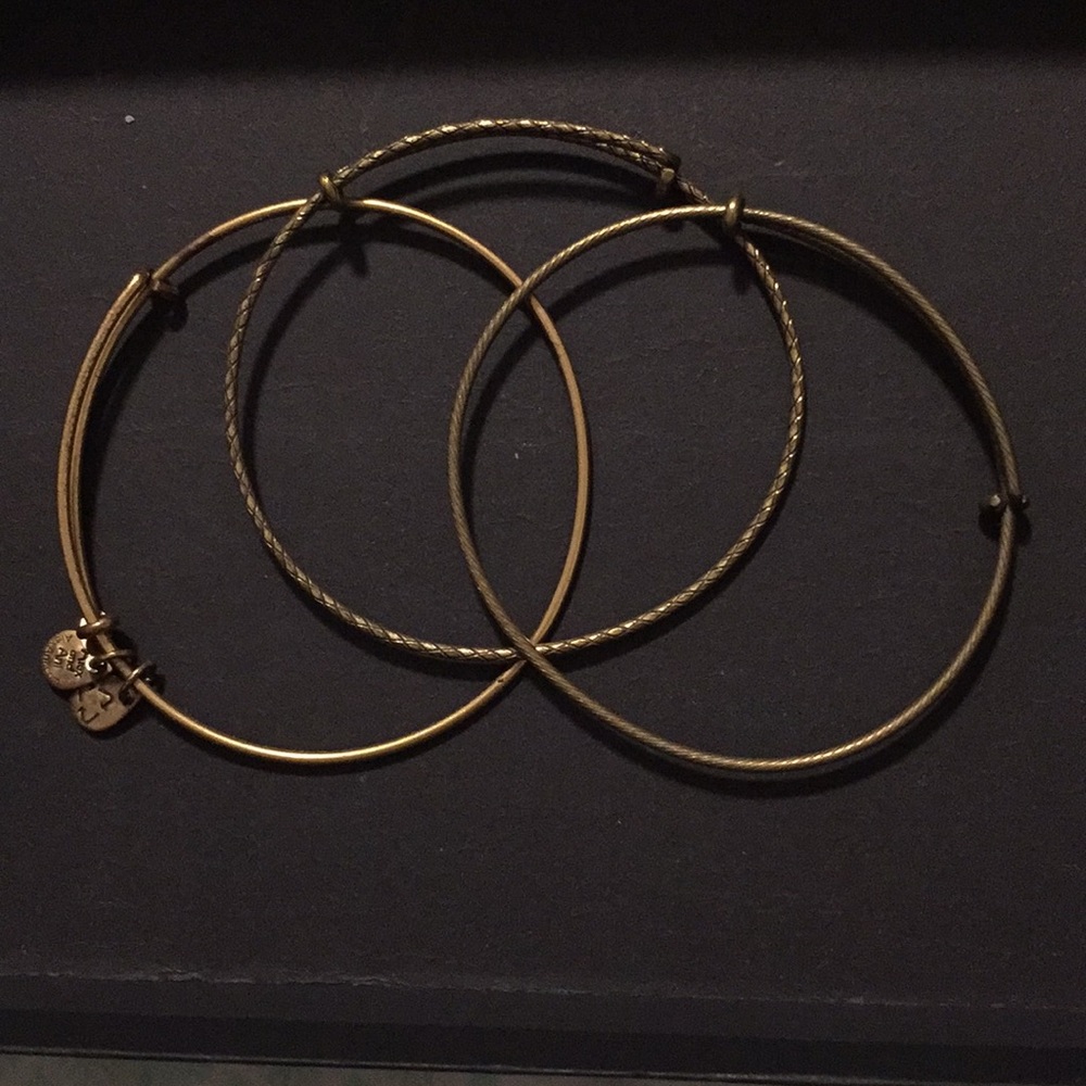 Alex and ani set of 3 gold bangles